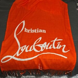 Christian Louboutin Red Orange Wrap Scarf‎ - Made in Italy